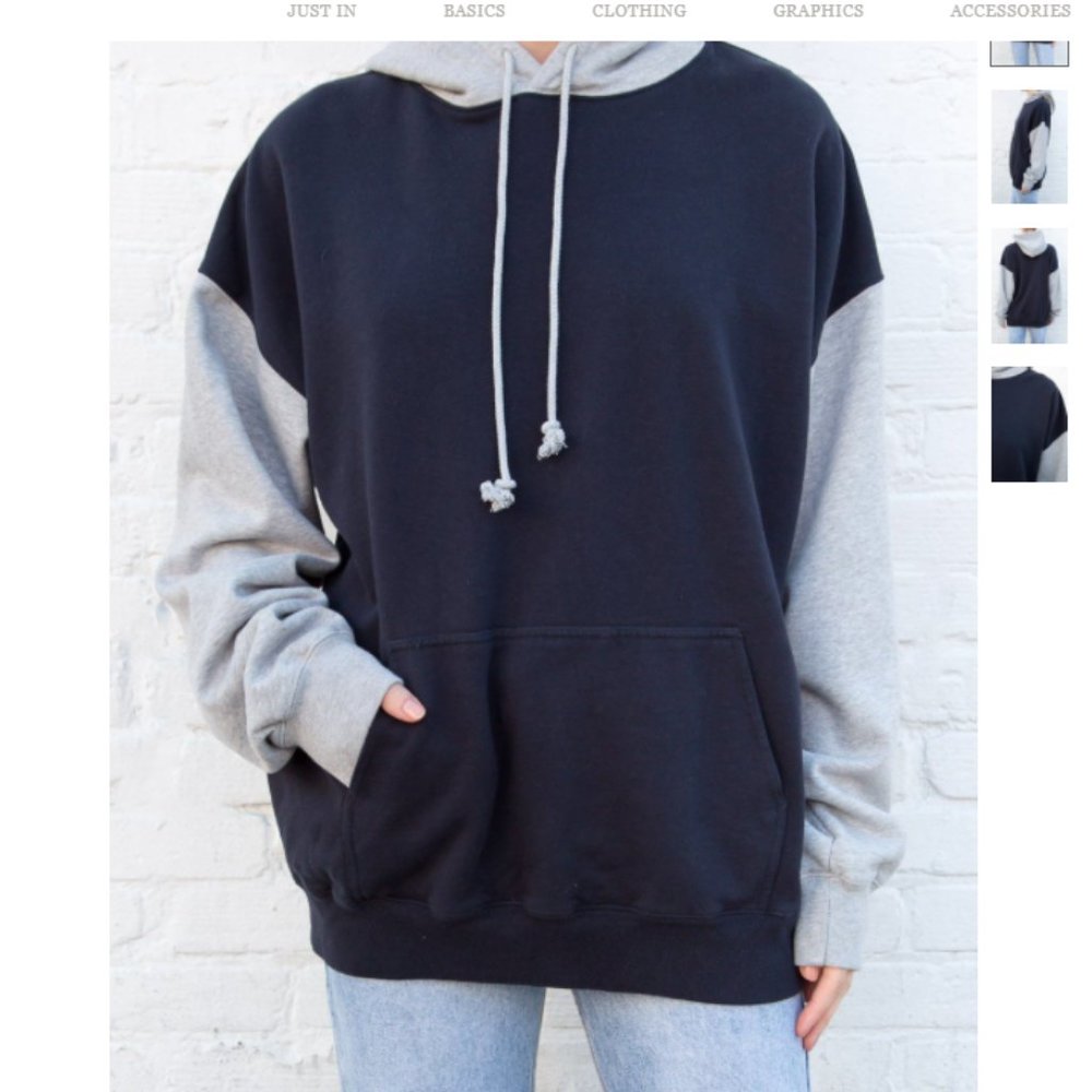 Brandy Melville Blue and Gray Christie Hoodie